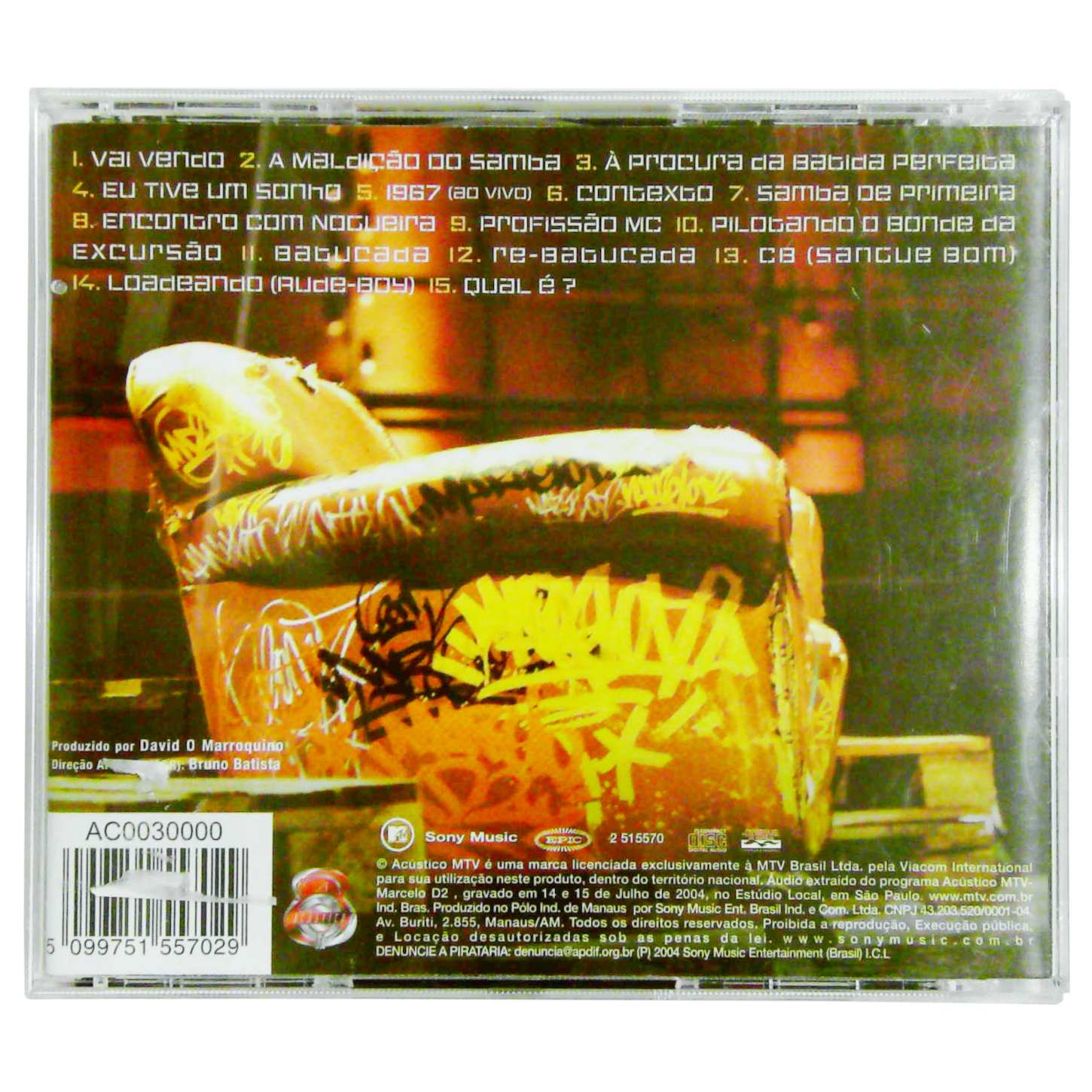 Back Picture of CD - Marcelo D2 - Acústico MTV